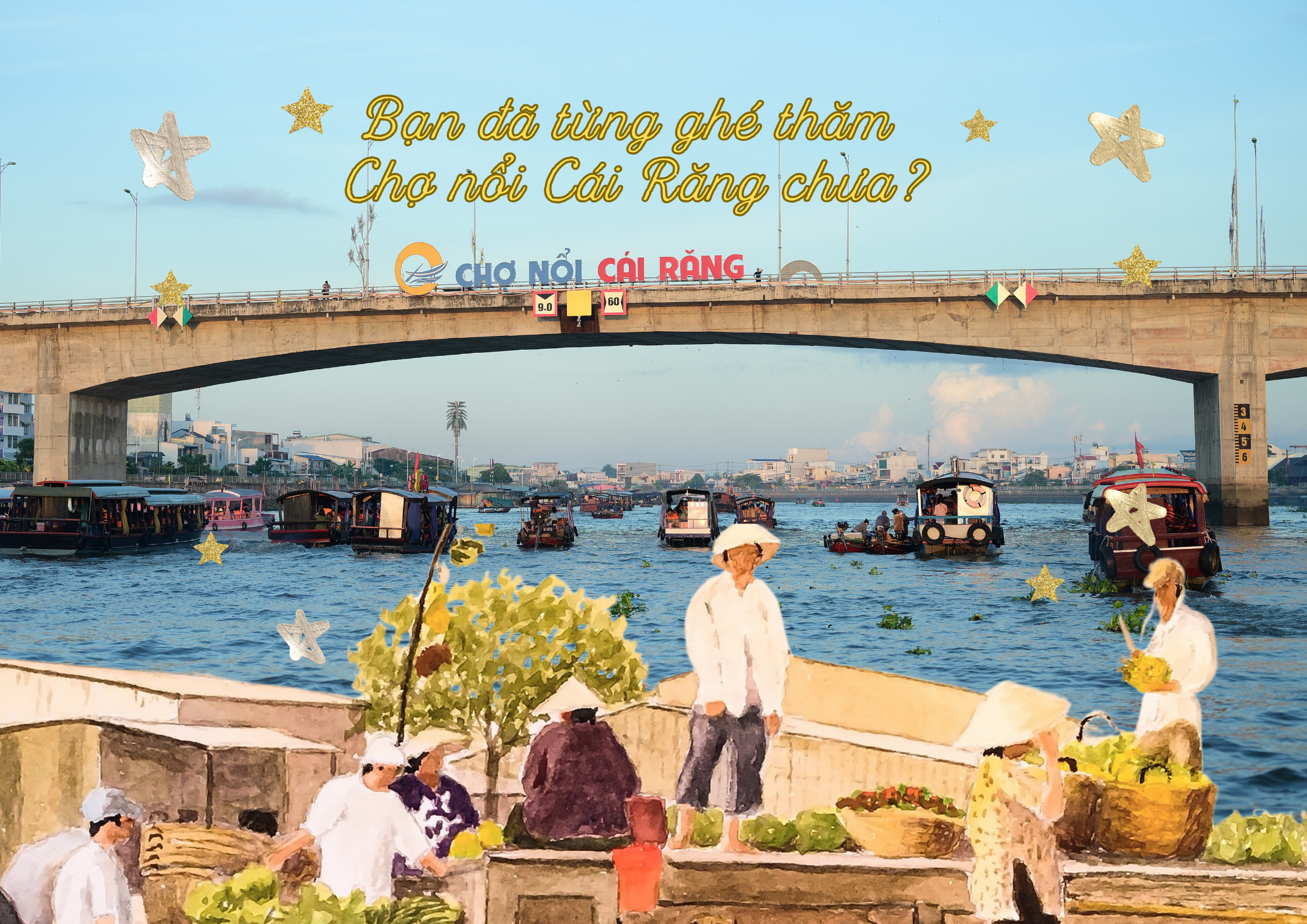 Minh họa Chợ nổi Cái Răng trong Dear Tho